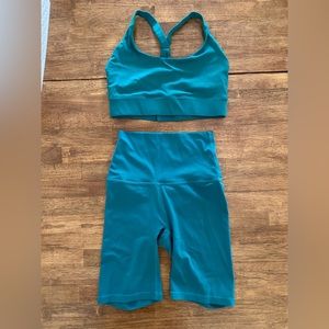 Third Love workout set: bike shorts and sports bra